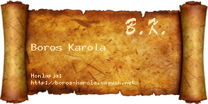 Boros Karola névjegykártya