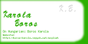 karola boros business card